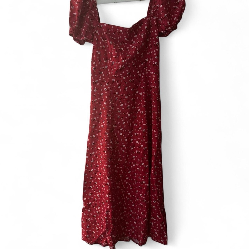 Francesca's Collections Red Floral Maxi Dress